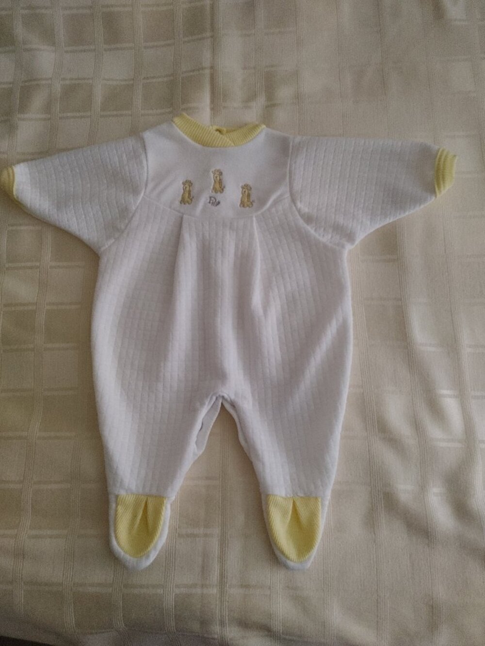 Vintage Newborn Baby Dior Footed Sleeper Size Small To 11 lbs.